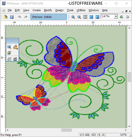 dst embroidery file viewer free